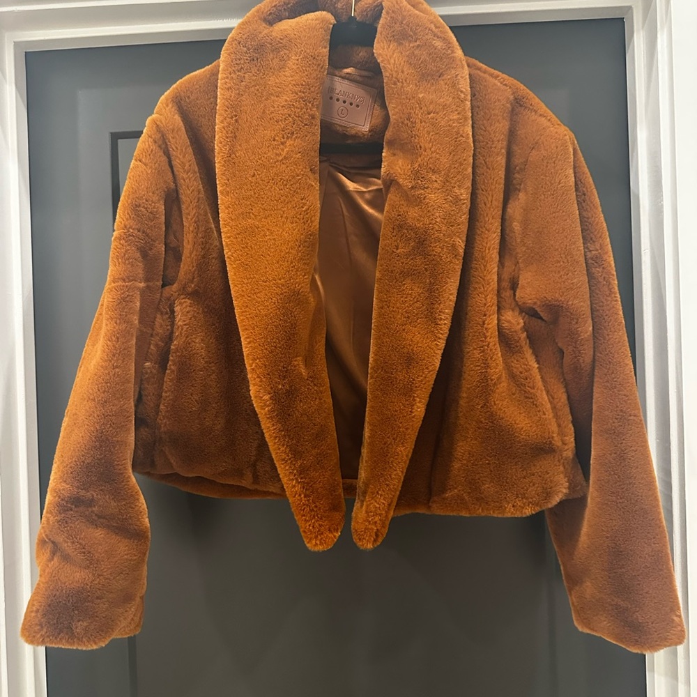 Burnt Orange Faux Fur Jacket